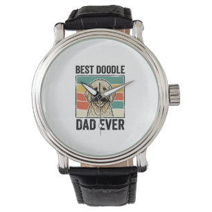 Bästa Doodle Pappa Någonsin Vintage Hund Tröja Des Armbandsur