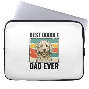 Bästa Doodle Pappa Någonsin Vintage Hund Tröja Des Laptop Fodral
