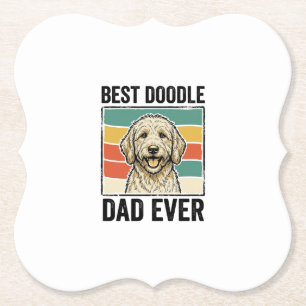 Bästa Doodle Pappa Någonsin Vintage Hund Tröja Des Underlägg Papper