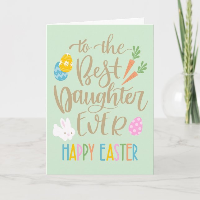 Bästa dotter någonsin Glad påsk Typografi Kort (Framsida)
