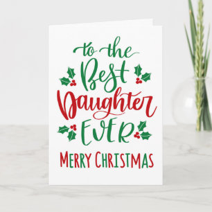 Bästa dotter någonsin God jul Typografi Kort