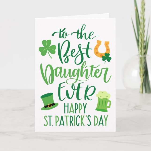 Bästa dotter någonsin-St patrick's day-typografi Kort (Framsida)