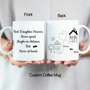 Bästa dottern och Far Long Avstånd Kärlek-kaffe Mugg