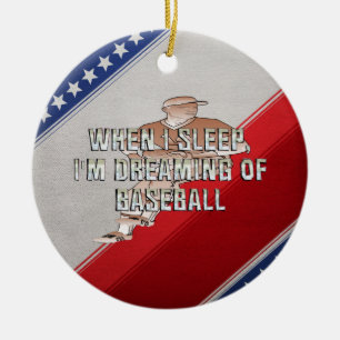 BÄSTA drömma av baseball Julgransprydnad Keramik