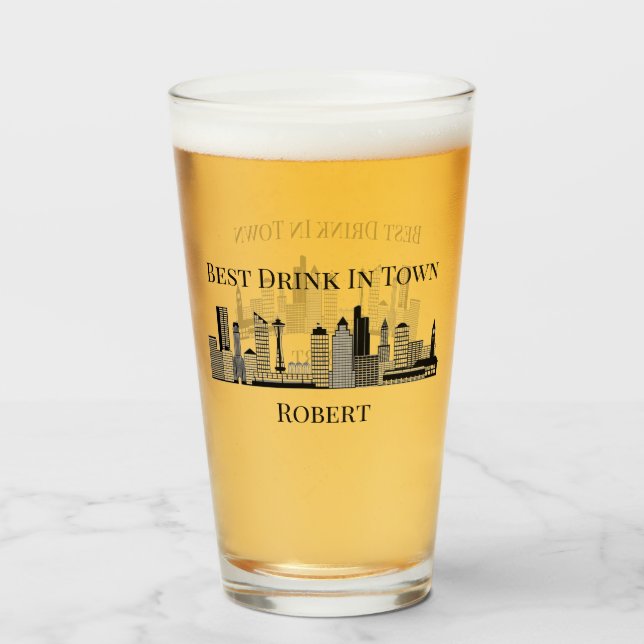 Bästa dryck i egen stad glaskopp (Framsida fylld)