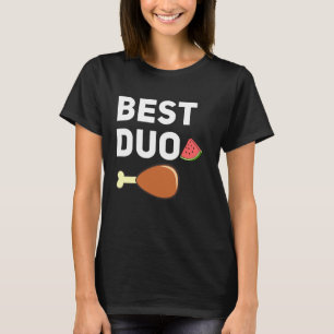 Bästa Duo Roliga Stekt Kyckling Vattenmelon T Shirt