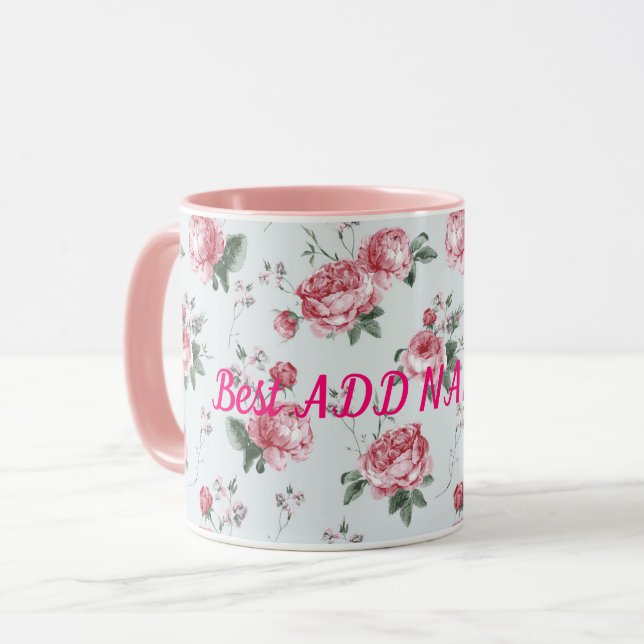 Bästa Elegant Modern Blommigt Mugg (Framsida vänster)