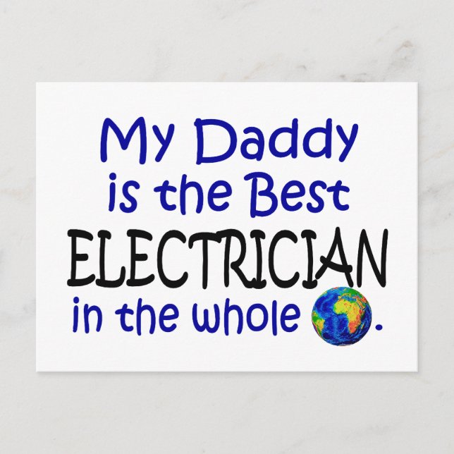 Bästa elektriker i världen (pappa) vykort (Framsida)