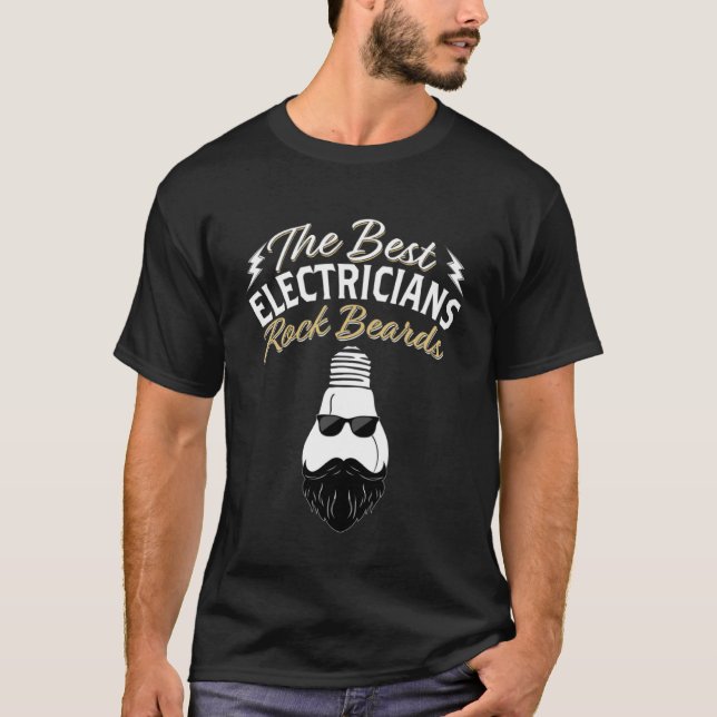 Bästa elektriska sten-skäglor Spänningslineman Cir T Shirt (Framsida)
