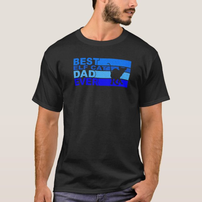 Bästa Elf Katt Pappa Någonsin T Shirt (Framsida)