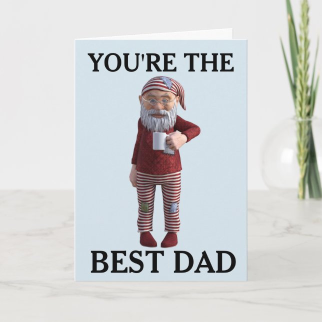BÄSTA ELF-KORT FÖR PAPPA BIRTHDAY GNOME HELGKORT (Framsida)