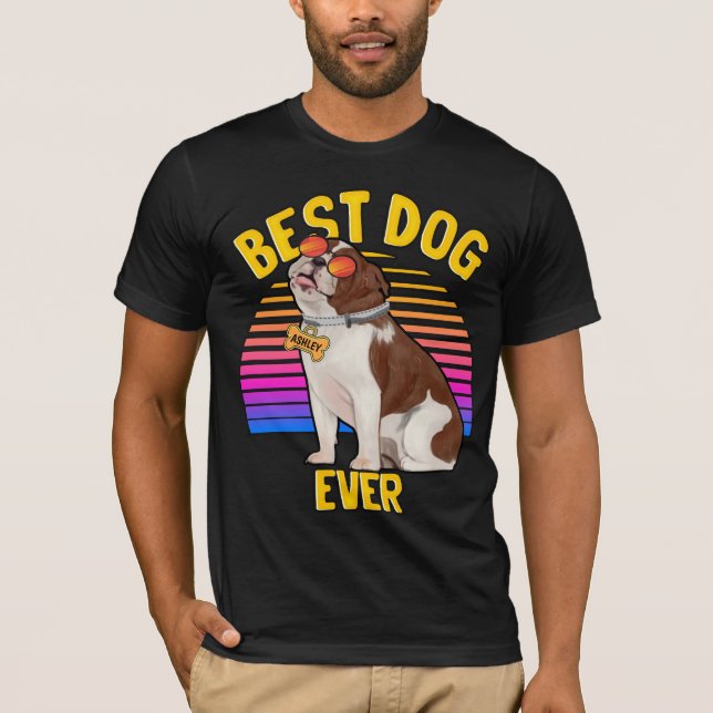 Bästa engelska Bulldog Hund någonsin Retro T-Shirt (Framsida)