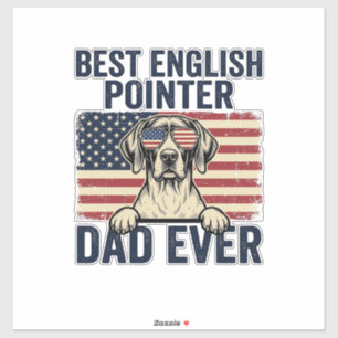 Bästa engelska pointer pappa någonsin patriotisk h klistermärken