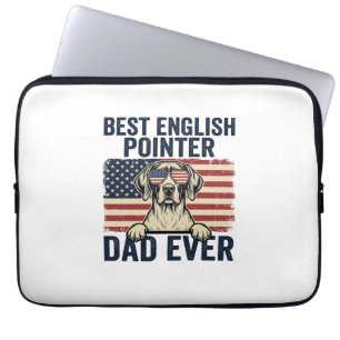 Bästa engelska pointer pappa någonsin Patriotisk h Laptop Fodral