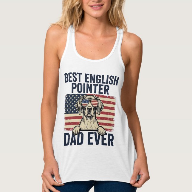 Bästa engelska pointer pappa någonsin Patriotisk h Linne Med Racerback (Framsida)