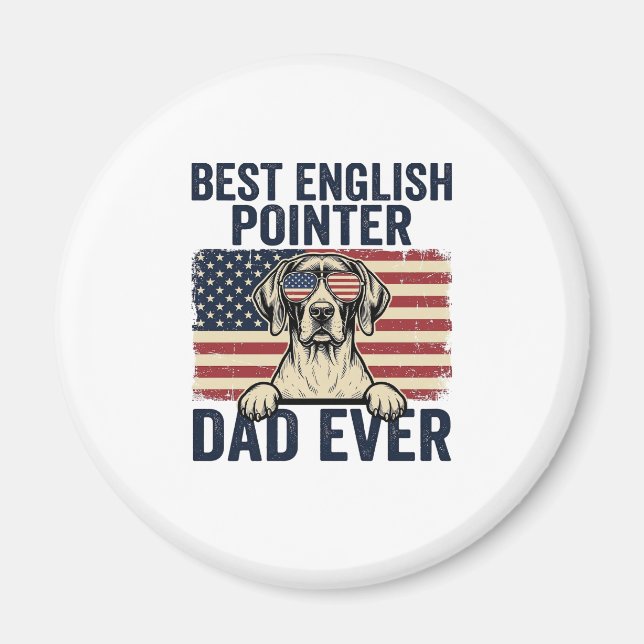 Bästa engelska pointer pappa någonsin Patriotisk h Magnet (Framsidan)
