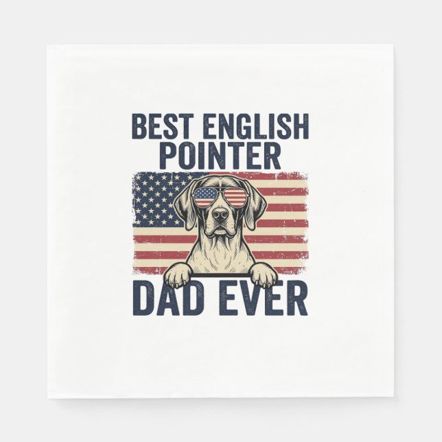 Bästa engelska pointer pappa någonsin Patriotisk h Pappersservett (Framsidan)