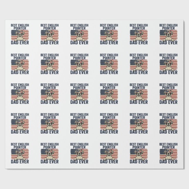 Bästa engelska pointer pappa någonsin Patriotisk h Presentpapper (Platt)