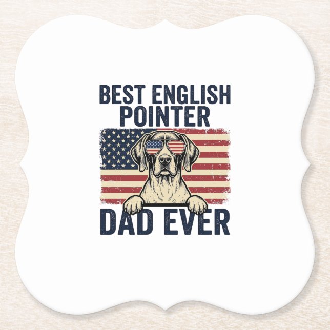 Bästa engelska pointer pappa någonsin Patriotisk h Underlägg Papper (Framsida)