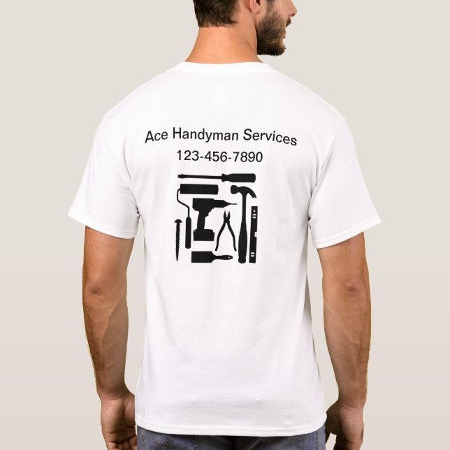 Bästa enkla Handyman - arbetsförskjutningar T Shirt (Baksida)