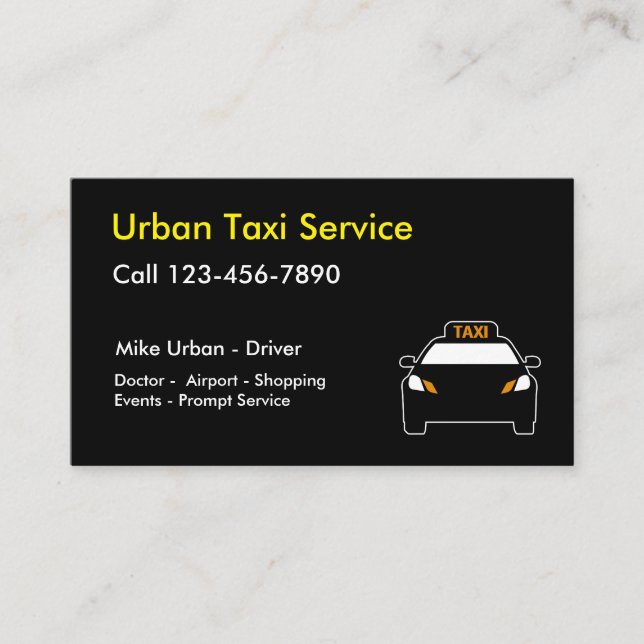 Bästa enkla Taxi Visitkort (Framsida)