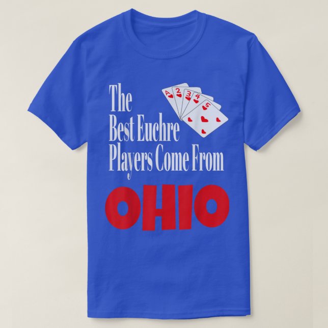 Bästa Euchre-spelare-Komen från Ohio Funny-spelet T Shirt (Design framsida)
