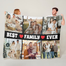 Bästa familjen någonsin 6-foto collage fleecefilt