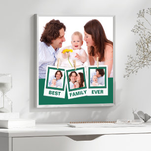 Bästa familjen någonsin Anpassad grön 4 Foto Colla Poster