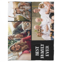 Bästa familjen någonsin foto collage Flanellfilt