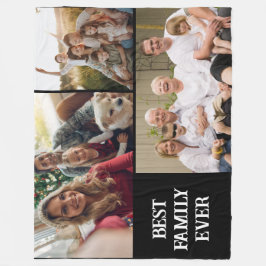 Bästa familjen någonsin foto collage Flanellfilt Fleecefilt