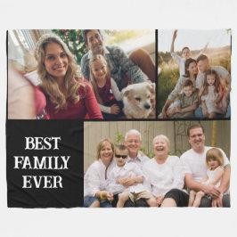 Bästa familjen någonsin foto collage Flanellfilt Fleecefilt