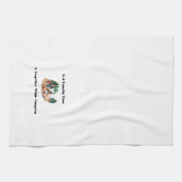 Bästa familjetid är tillsammans medan en kampanj p kökshandduk