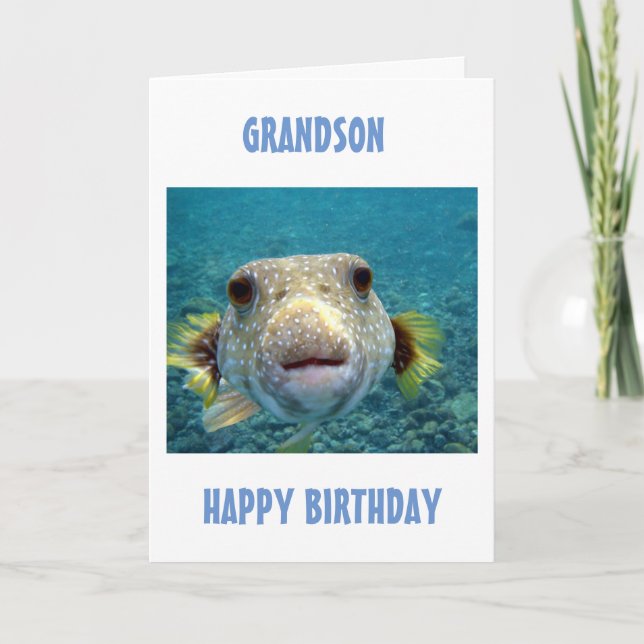BÄSTA FÅNGST AV DAGEN **GRANDSONS BIRTHDAY** KORT (Framsida)