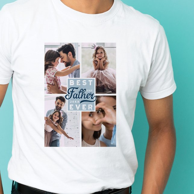 Bästa Far någonsin-Anpassningsbarna - fyra fotofam T Shirt (Skapare uppladdad)