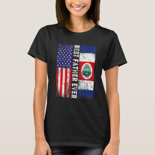 Bästa Far någonsin Fars dag Costa Rica USA Flagga T Shirt