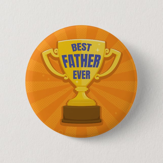 Bästa Far någonsin Retro Trophy Kopp för Pappa, pa Knapp (Framsida)