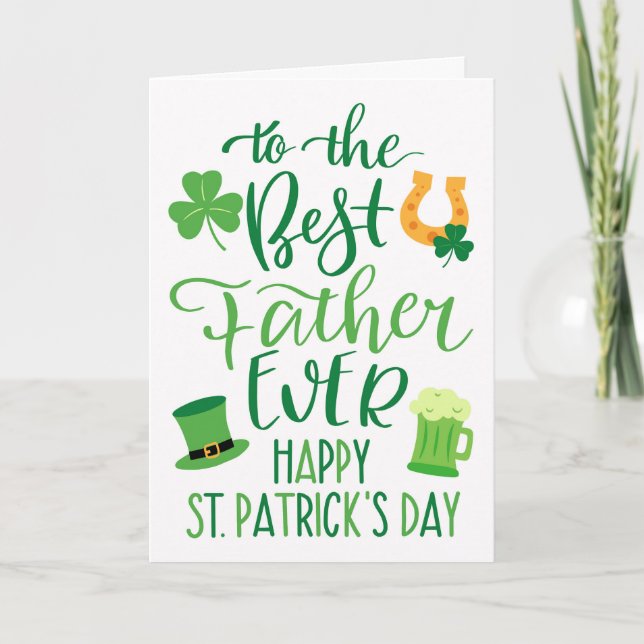Bästa Far någonsin-St patrick's day-typografi Kort (Framsida)