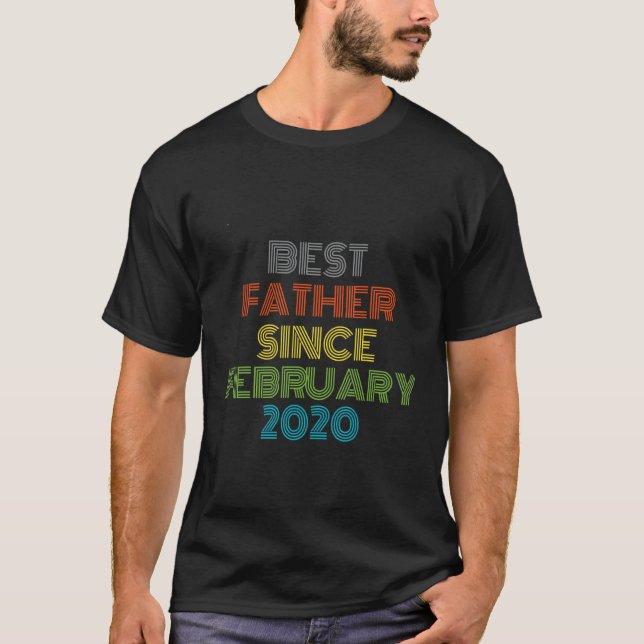 Bästa Far sedan februari 2020 Coola T Shirt (Framsida)
