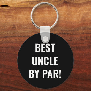 Bästa farbror by Par Sports Golfer Lettering Nyckelring