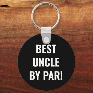 Bästa farbror by Par Sports Golfer Lettering Nyckelring