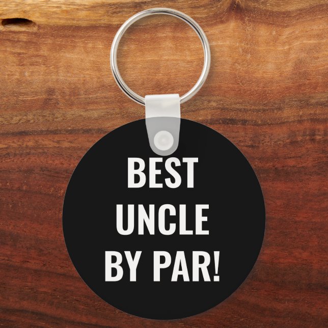Bästa farbror by Par Sports Golfer Lettering Nyckelring (Baksida)
