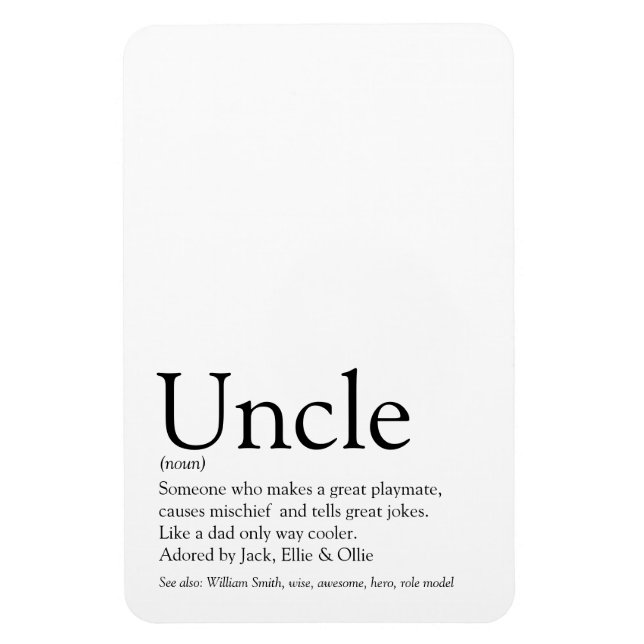 Bästa farbror Funcle Definition Snälla Magnet (Vertikal)