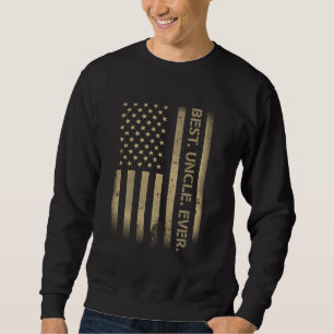Bästa farbror någonsin Amerikansk USA Grunge Flagg Lång Ärmad Tröja