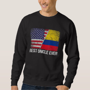 Bästa farbror någonsin Fars dag Colombia USA Flagg Lång Ärmad Tröja