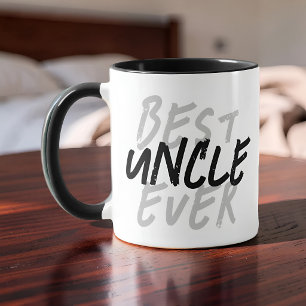 Bästa farbror någonsin Modern svart och grå grunge Mugg