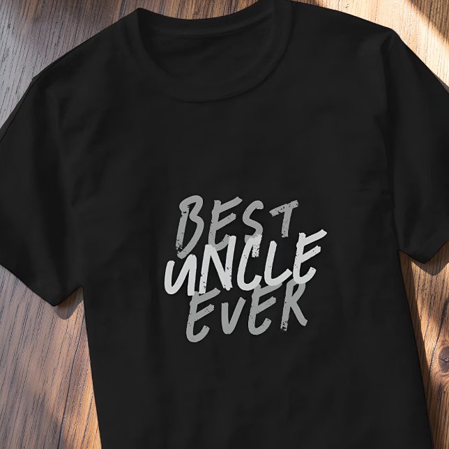 Bästa farbror någonsin Modern vit och grå Grunge T Shirt (Skapare uppladdad)