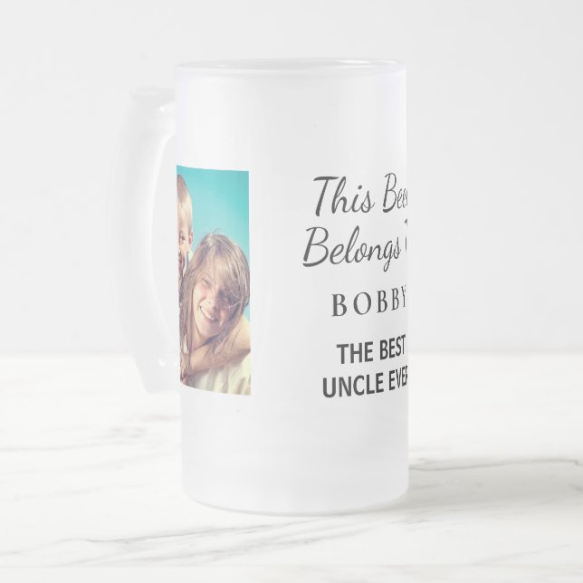 Bästa farbror någonsin Photo Frostat Ölglas (Framsida vänster)