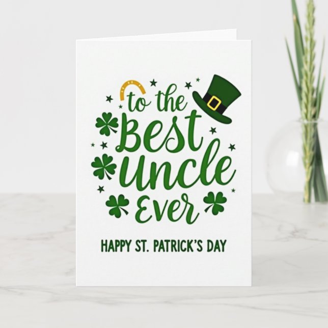 Bästa farbror någonsin St Patricks-kort Kort (Framsida)
