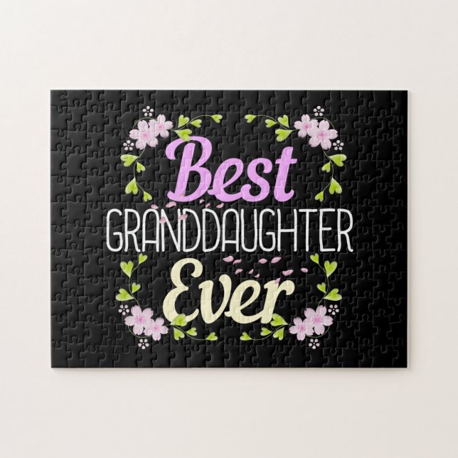 Bästa fardottern någonsin - Blommigt Pussel (Horisontell)