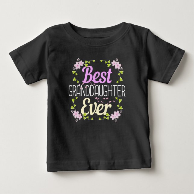 Bästa fardottern någonsin - Blommigt T Shirt (Framsida)